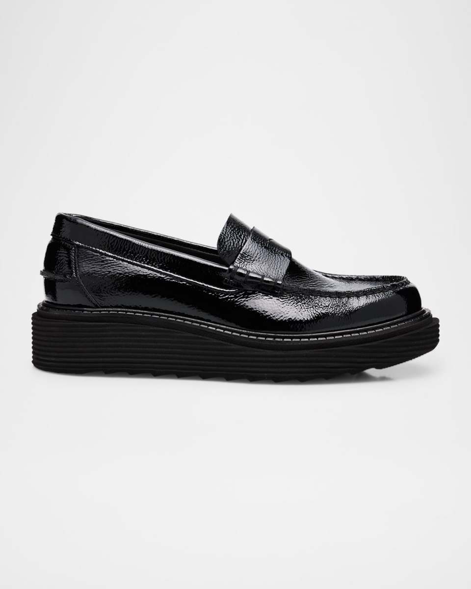 Sloan Patent Leather Wedge Loafers